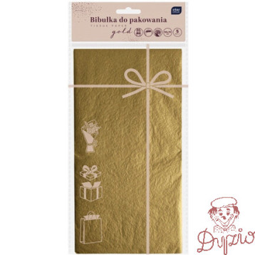 Bibułka do pakowania prezentów 50x70cm ZŁOTA INTERDRUK