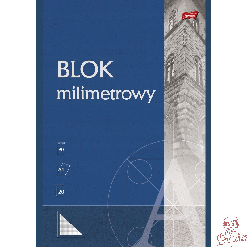 Blok milimetrowy Papier A4 20 kartek 90g UNIPAP