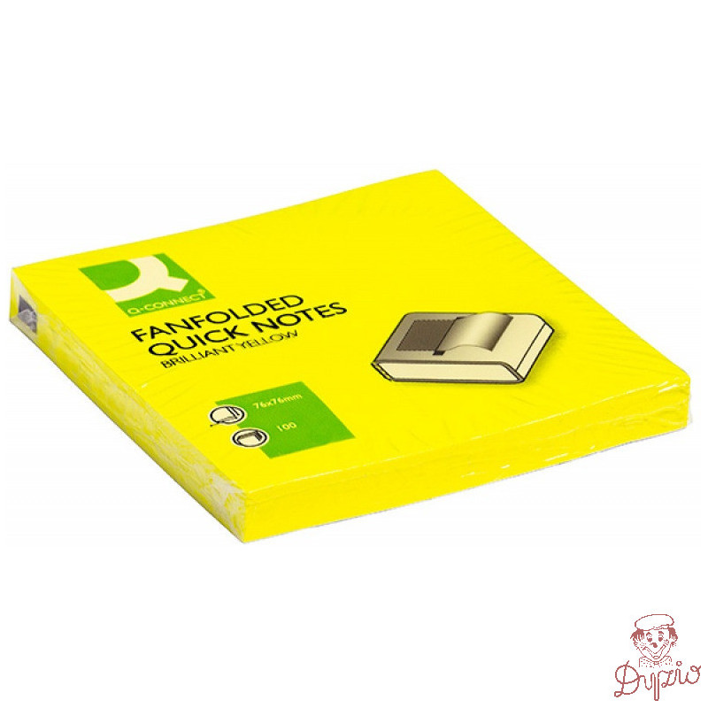 Bloczek samoprzylepny 76x76mm 100k żółty neonowy Z-NOTES KF16575 Q-CONNECT