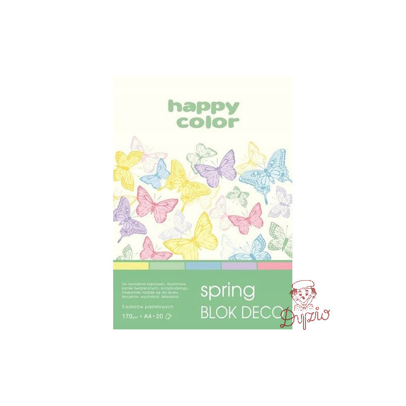 Blok DECO SPRING A4 20ark.170g. 5 kolorów HA 3817 2030-110 HAPPY COLOR