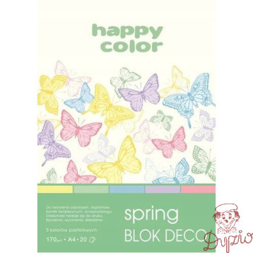 Blok DECO SPRING A4 20ark.170g. 5 kolorów HA 3817 2030-110 HAPPY COLOR