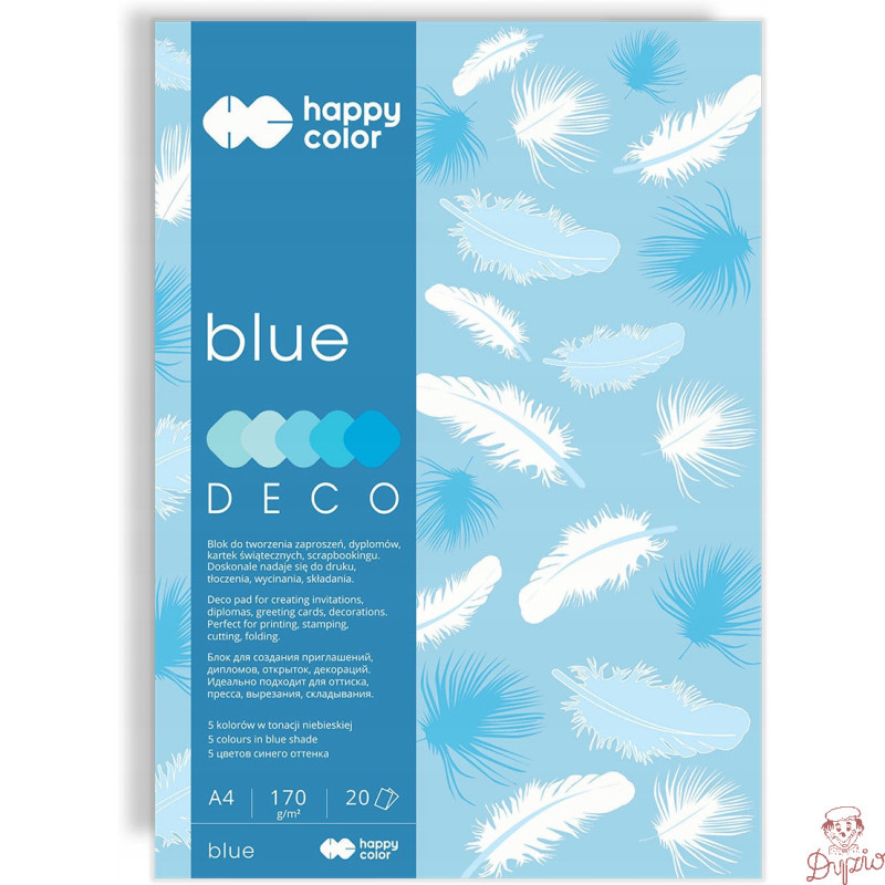 Blok A4 20k 170g 5 kolorów DECO BLUE HA 3717 2030-032 HAPPY COLOR
