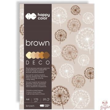 Blok A4 20k 170g 5 kolorów DECO BROWN HA 3717 2030-072 HAPPY COLOR