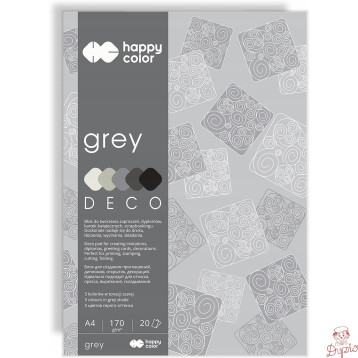 Blok A4 20k 170g 5 kolorów DECO GREY HA 3717 2030-082 HAPPY COLOR