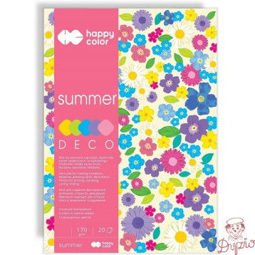 Blok DECO SUMMER A5 20k 170g 5 kolorów HA3817 1520-120 HAPPY COLOR