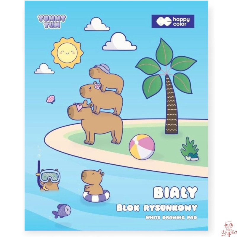 Blok rysunkowy Kapibara Yummy Yum biały A4 80g/m2 20ark. HA 3708 2030-0PP HAPPY COLOR