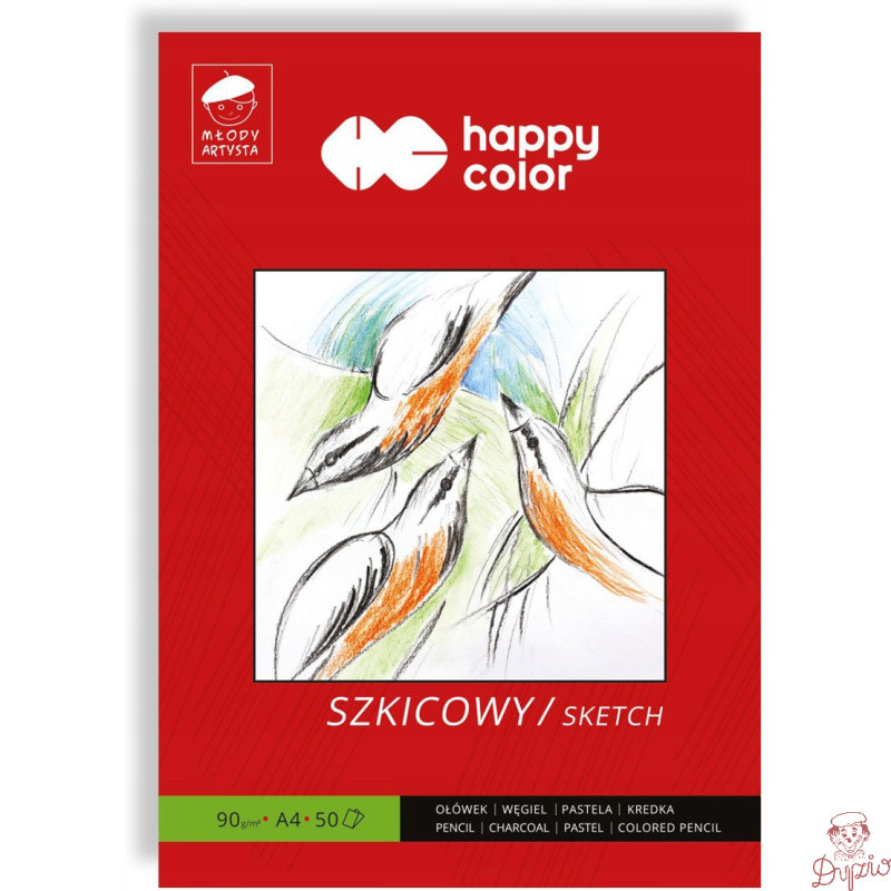 Blok szkicownik A4 50k 90g MŁODY ARTYSTA HA 3709 2030-M50 HAPPY COLOR