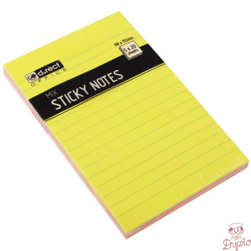 Bloczek samoprzylepny 98x105mm 100k linia neon 110520 D.RECT