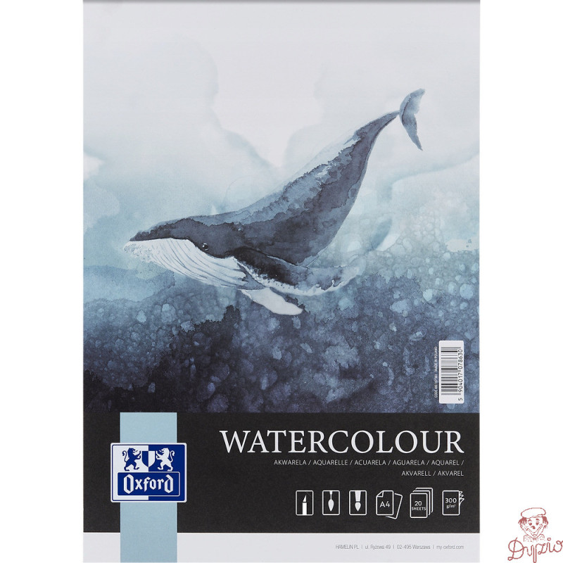Blok do akwareli A4 20 kartek 300g 4-stronnie klejny ARTISTIC 400183972 OXFORD