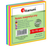 Bloczek magnetyczny - elektrostatyczny mix kol. neonowy 75x75mm 100k. 456960 TITANUM