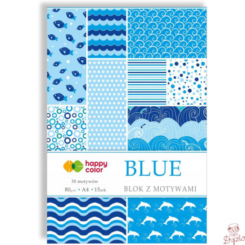 Blok z motywami A4 15k BLUE 30 motywów HA3808 2030-B HAPPY COLOR