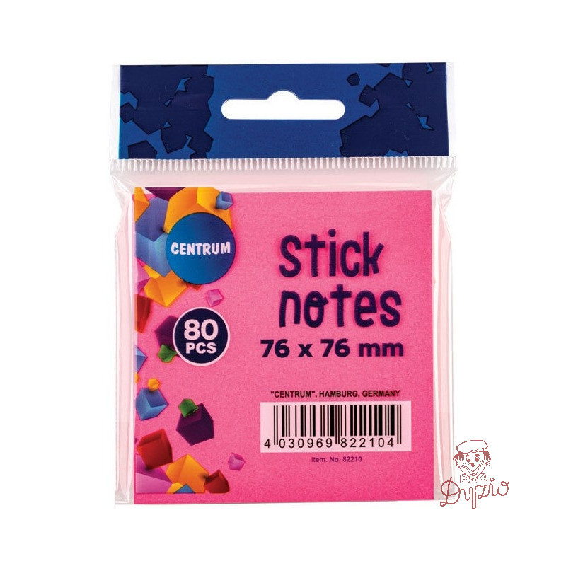 Bloczek samoprzylepny 76x76mm 80k mix kolorów 82210 CENTRUM