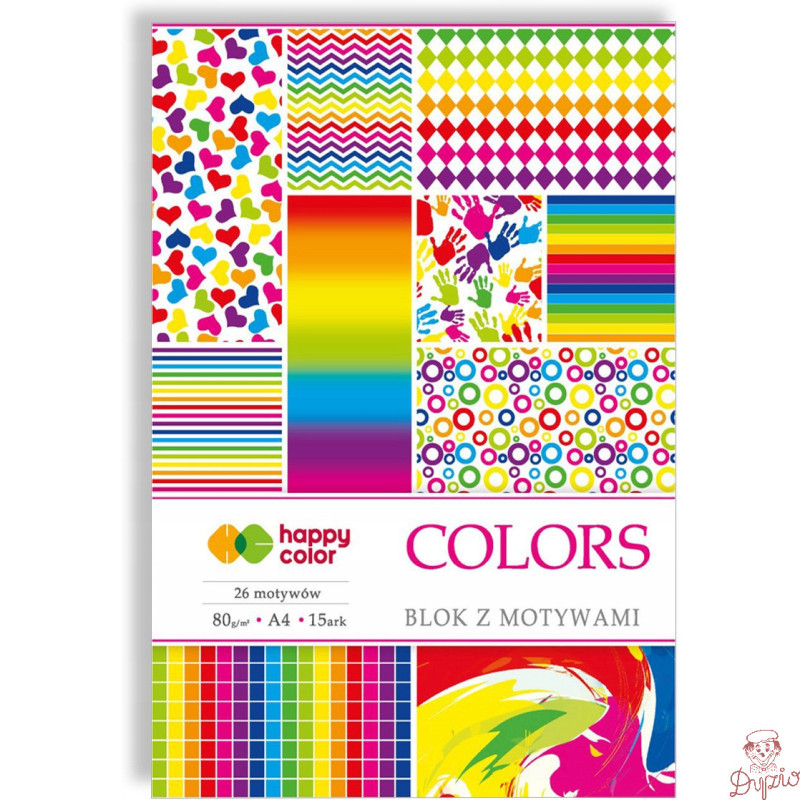 Blok z motywami A4 15k COLORS 27 motywów HA 3808 2030-C HAPPY COLOR