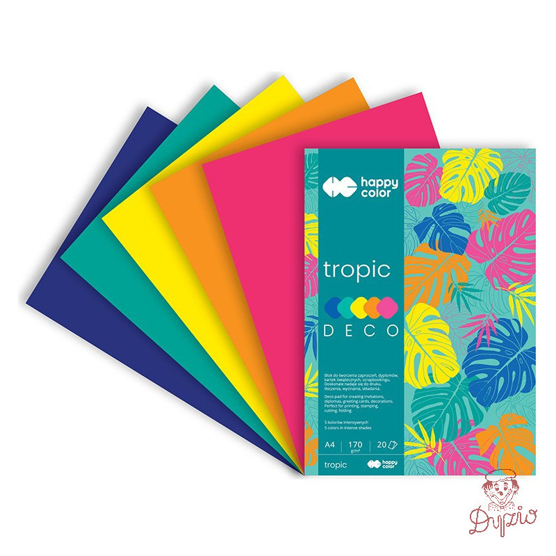Blok DECO TROPIC A4 20k 170g 5 kolorów HA 3817 2030 HAPPY COLOR