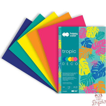 Blok DECO TROPIC A4 20k 170g 5 kolorów HA 3817 2030 HAPPY COLOR