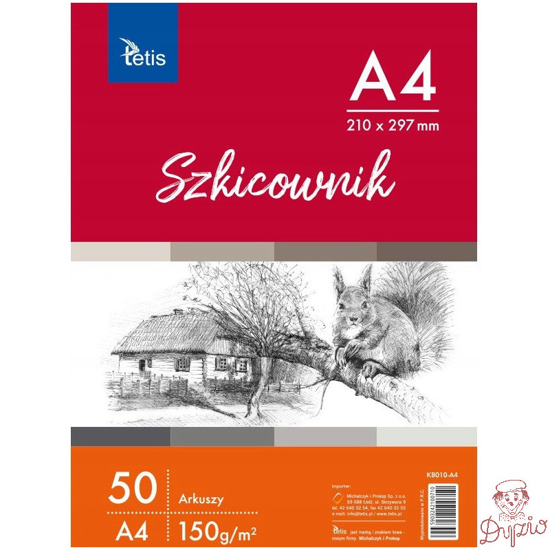 Szkicownik A4 150g 50ark KB010-A4 TETIS