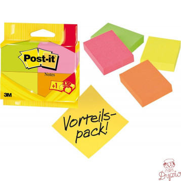 Bloczek samoprzylepny POST-IT 38x51mm 4x100kartek mix kolorów 510080524 3M
