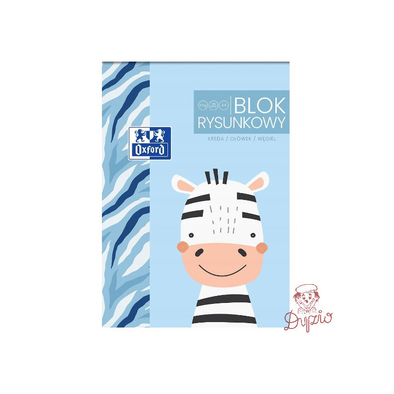 Blok rysunkowy szkolny A4 biały 20 kartek 120g KIDS 400170339 OXFORD