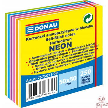 Bloczek samoprzylepny 50x50mm 250k neonowy/pastelowy mix kolorów 7575011PL-99 DONAU