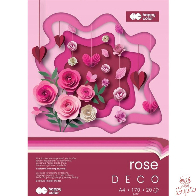 Blok Hobby Deco Rose 170g/m2 A4 20ark. 5kol. HA 7842 2030-RS HAPPY COLOR