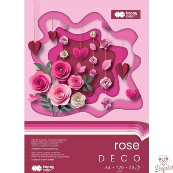 Blok Hobby Deco Rose 170g/m2 A4 20ark. 5kol. HA 7842 2030-RS HAPPY COLOR