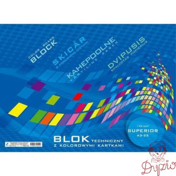 Blok techniczny A4 10k kolorowe kartki KRESKA