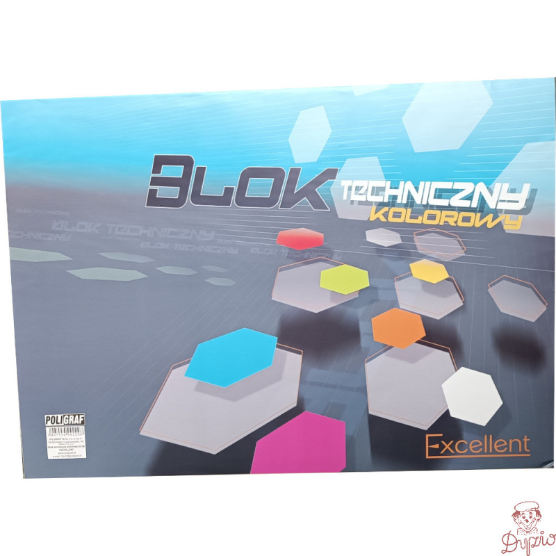 Blok techniczny A3 20k kolorowy EXCELLENT POLIGRAF