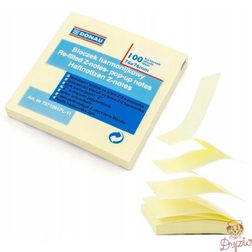 Bloczek samoprzylepny 75x75mm 100k żółty `Z` 7571001PL-11 DONAU