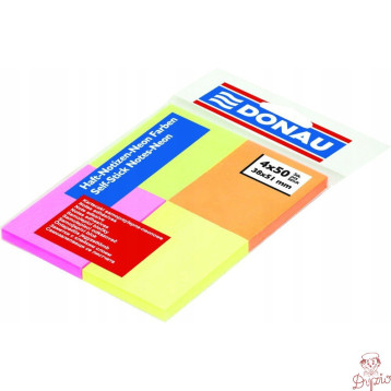 Bloczek samoprzylepny 38x51mm 50k fluo (4szt) DONAU 7578001PL-99