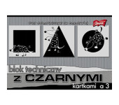 Blok techniczny szkolny A3 czarne kartki 10 kartek 180g UNIPAP