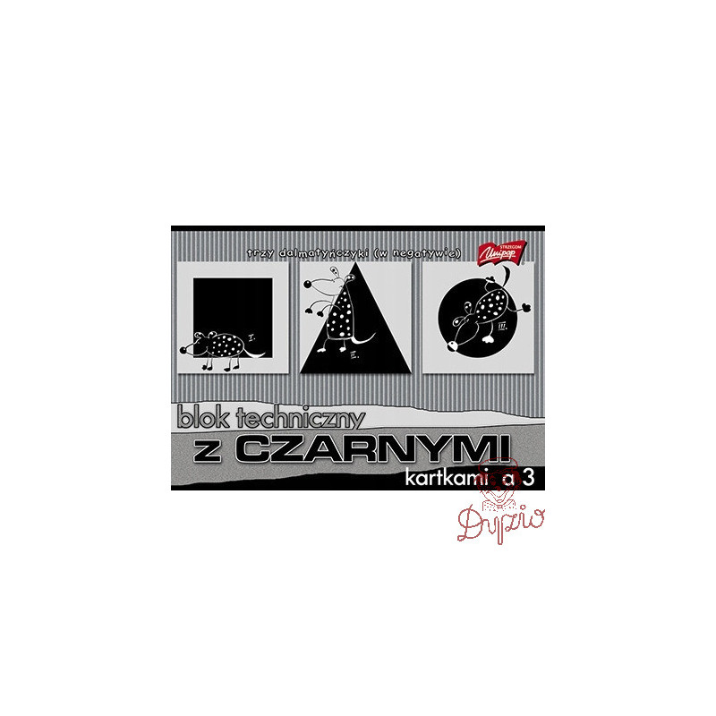 Blok techniczny szkolny A3 czarne kartki 10 kartek 180g UNIPAP