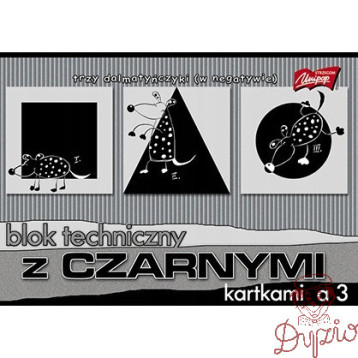 Blok techniczny szkolny A3 czarne kartki 10 kartek 180g UNIPAP