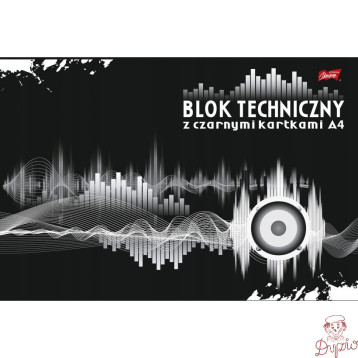 Blok techniczny szkolny A4 czarne kartki 10 kartek 180g UNIPAP