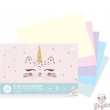 Blok rysunkowy A4 kolor 10k Pastel INTERDRUK