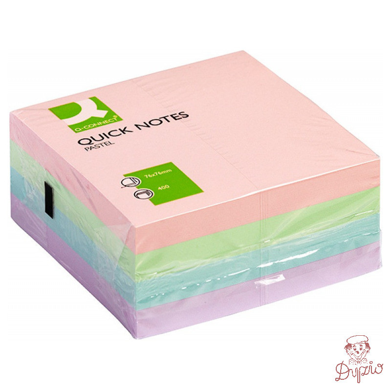 Bloczek samoprzylepny 76x76mm 400k pastelowe KF01347 Q-CONNECT