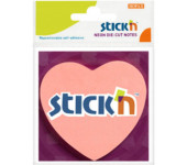 Notes samoprzylepny 76x76 Różowe Serce STICK`N 50kartek 21448