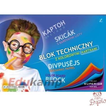 Blok techniczny A3 10k kolorowe kartki KRESKA