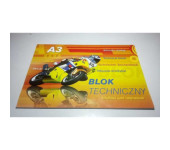 Blok techniczny A3 10k 250g biały KRESKA