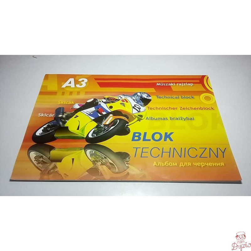 Blok techniczny A3 10k 250g biały KRESKA