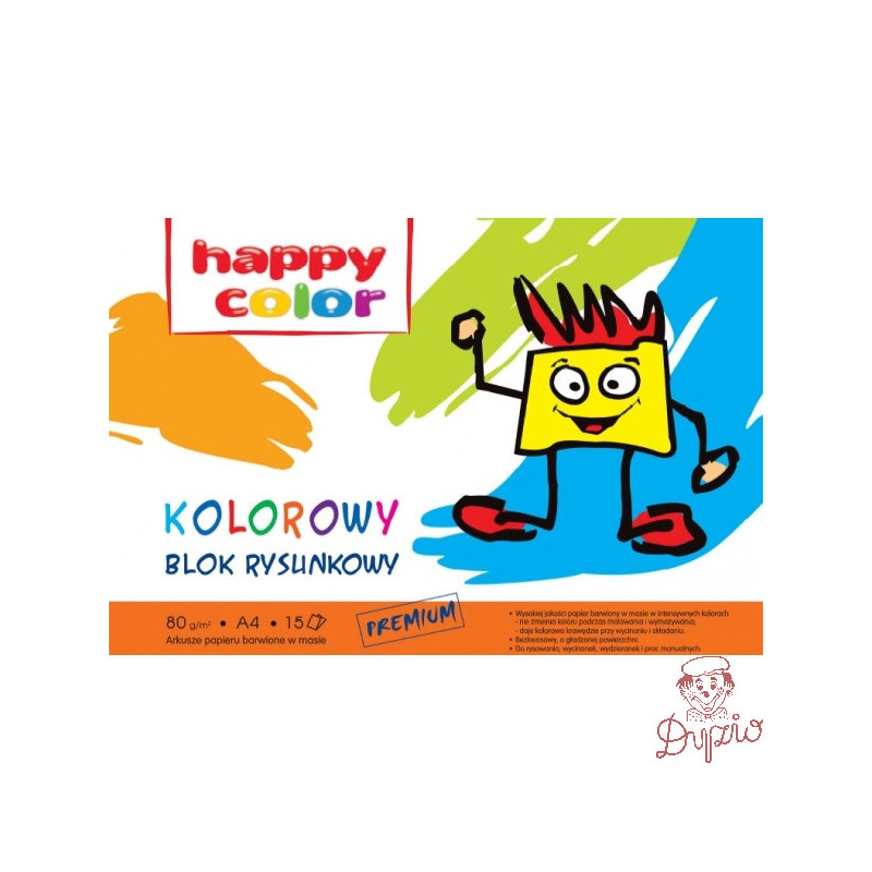 Blok rysunkowy A4 20ark.80g. biały Pixi Planet HA 3708 2030-0PP Happy Color