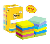 Bloczek samoprzylepny 76x76mm Energetic 8+4gratis 100kartek mix kolorów 3M