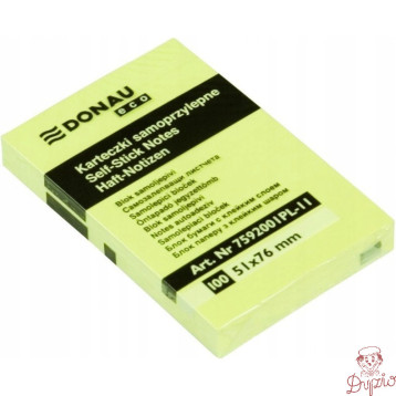 Bloczek samoprzylepny 51x76mm 100k żółty DONAU ECO 7592001PL-11