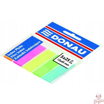 Zakładki indeksujące PP 15x45mm PP 5x25kart mix kolorów 7577001PL-99 DONAU