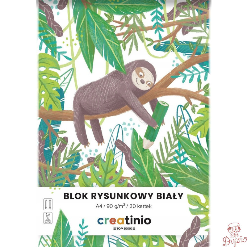 Blok rysunkowy szkolny A4 biały 20 kartek 90g 400176663 TOP 2000