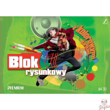 Blok rysunkowy kolorowy A4 30k PREMIUM KRESKA