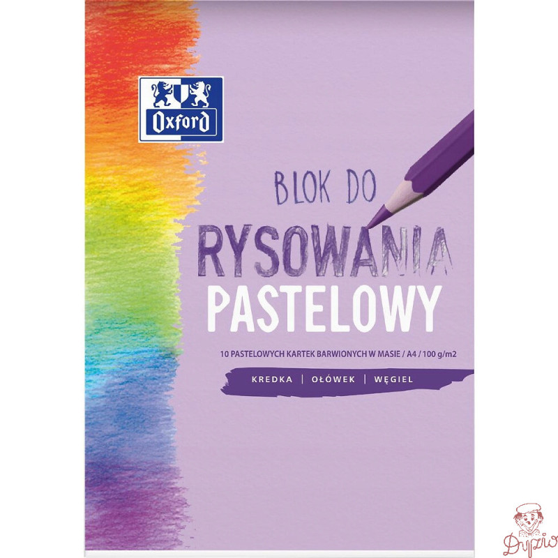 Blok rysunkowy szkolny A4 pastelowy 10 kartek 100g 400166081 OXFORD
