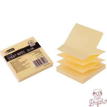 Notes samoprzylepny 75x75mm żółty ZIG-ZAG 009233 D.RECT