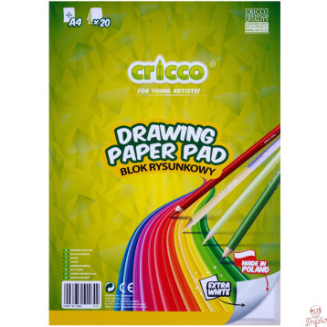 Blok rysunkowy A4 20k biały CRICCO CR200