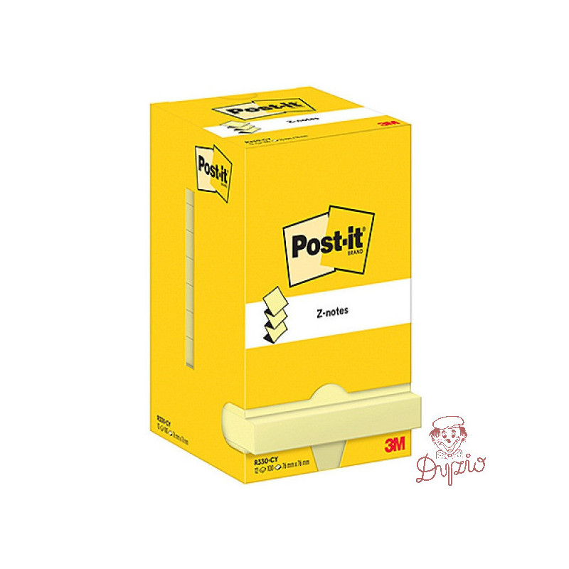 Bloczek samoprzylepny POST-IT 76x76mm 100kartek Z-NOTES (12szt) R-330 7100290167 3M