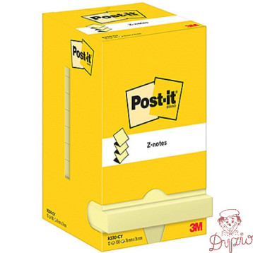 Bloczek samoprzylepny POST-IT 76x76mm 100kartek Z-NOTES (12szt) R-330 7100290167 3M